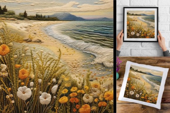 3D Wool Embroidery Beach: A Charming Design for Personalized Gifts