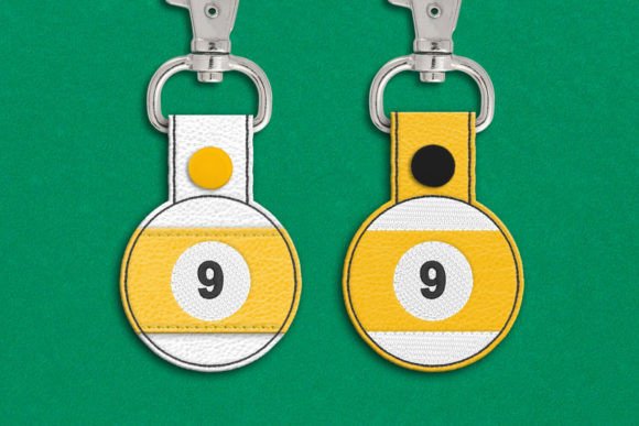 9 Ball ITH Key Fob Applique Embroidery Design Review