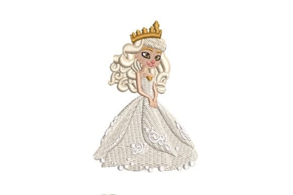 Cartoon Princess Embroidery Design 5: A Royal Addition to Your Boutique Line