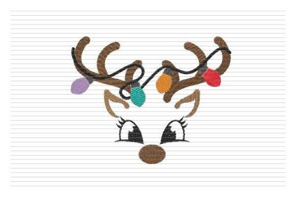 Christmas Deer Face Cute Reindeer Embroidery Review