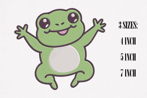 Cute Green Frog Jumping Embroidery Review for Seasonal Use