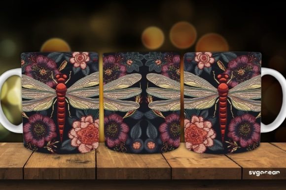 Embroidery Dragonfly Mug Sublimation Review for Craft Fairs