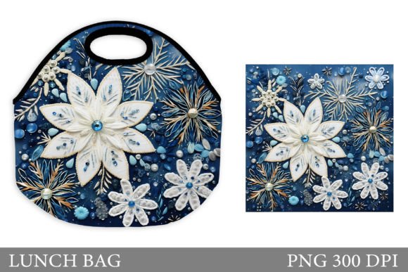 Embroidery Snowflakes Lunch Bag Design Review for Craft Fairs