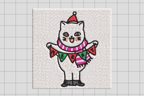 Merry Cat with Santa Hat Embroidery File Review for Sellers