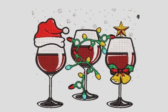 Merry Christmas Happy Wine Embroidery Review for Business Use
