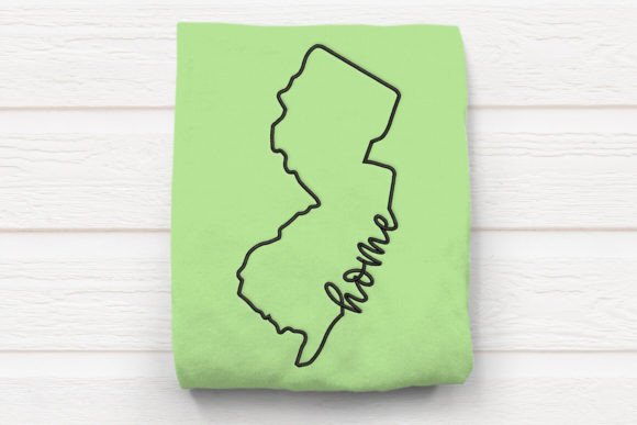New Jersey Home State Outline Embroidery: A Seasonal Pride Statement