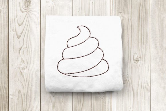 Poop Emoji Linework Embroidery: A Playful Design for Branded Merch